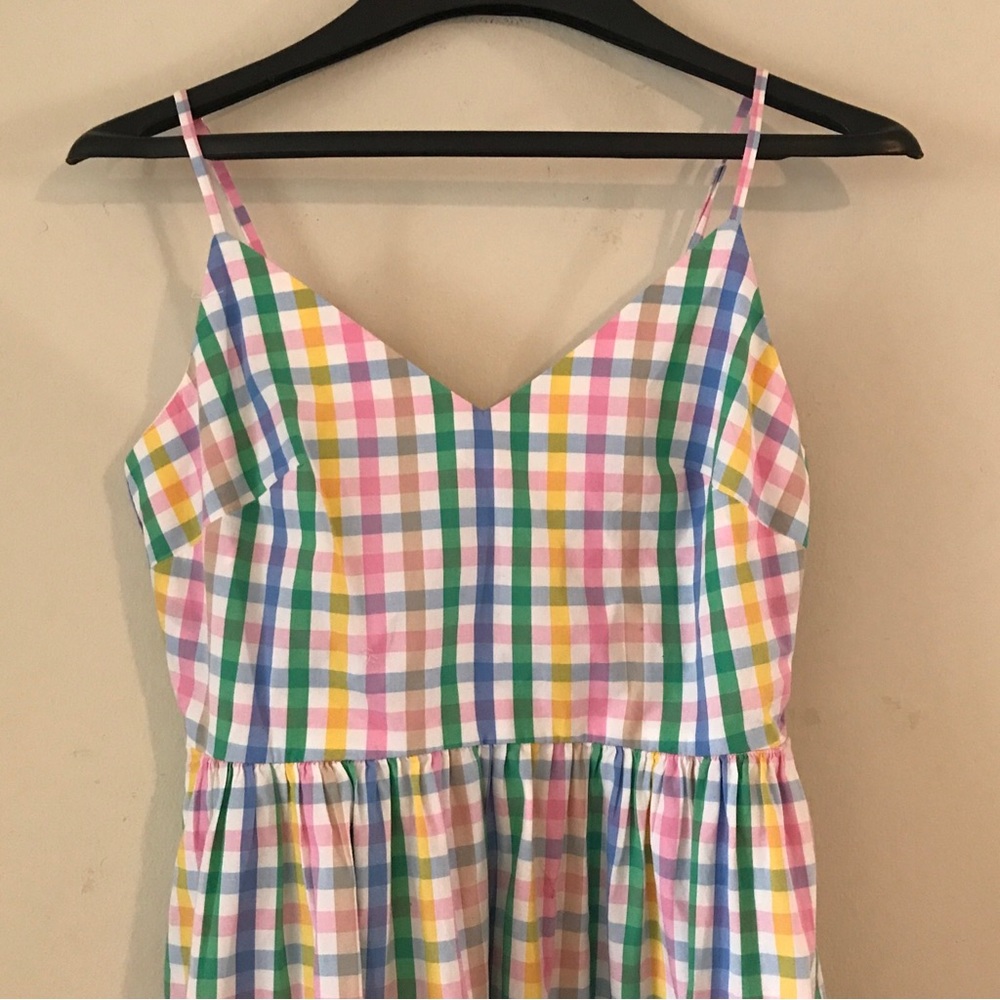 j.crew rainbow maxi gingham dress - 4P - Picture 6 of 9
